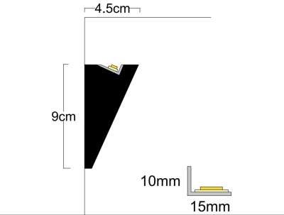ПРОФИЛИ ЗА СКРИТО ОСВЕТЛЕНИЕ - XPS(екструдиран пенополистирол) LD 10