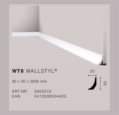 Первази от екструдиран полистирен HDPS WT 8