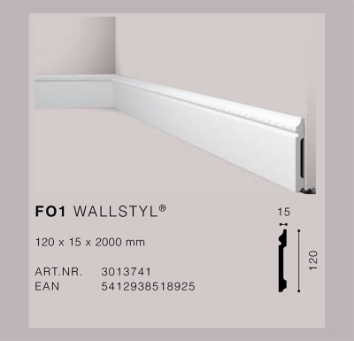 Первази от екструдиран полистирен HDPS FO 1