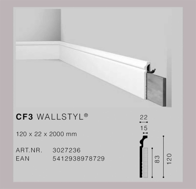 Первази от екструдиран полистирен HDPS CF 3