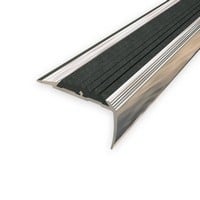 Лайсни за подови настилки Стълбищен профил алуминий с гума 2.70м