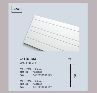 3D декоративни панели от полиуретан LATTE MIX