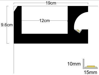 ПРОФИЛИ ЗА СКРИТО ОСВЕТЛЕНИЕ - XPS(екструдиран пенополистирол) LD 07