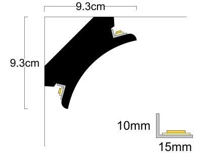 ПРОФИЛИ ЗА СКРИТО ОСВЕТЛЕНИЕ - XPS(екструдиран пенополистирол) LD 11