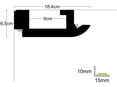 ПРОФИЛИ ЗА СКРИТО ОСВЕТЛЕНИЕ - XPS(екструдиран пенополистирол) LD 15