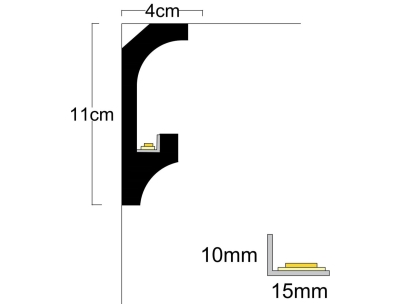 ПРОФИЛИ ЗА СКРИТО ОСВЕТЛЕНИЕ - XPS(екструдиран пенополистирол) LD 22