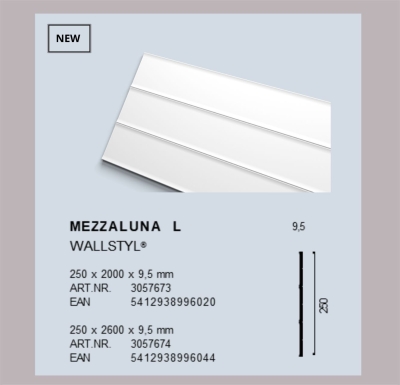 3D декоративни панели от полиуретан MEZZALUNA L