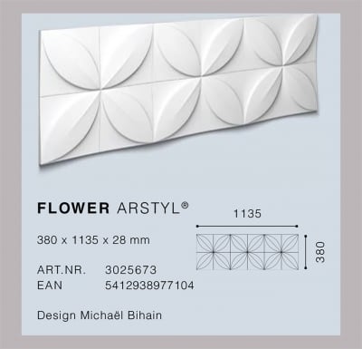 3D декоративни панели от полиуретан Wall Panels FLOWER