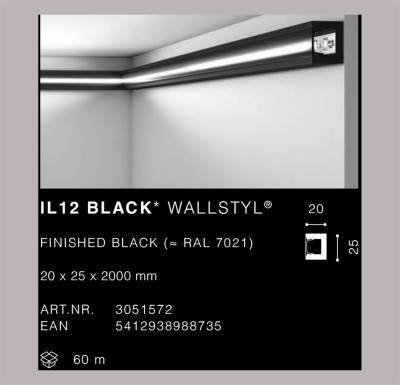 ПРОФИЛИ NMC NOËL & MARQUET - КОЛЕКЦИЯ WALLSTYL-HDPS IL 12 BLACK
